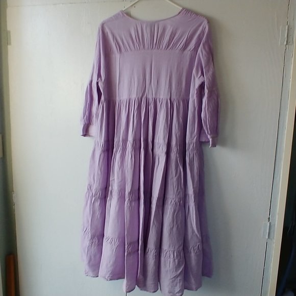 Devotion Twins Hague Mini Dress with Relaxed Fit & Bell Sleeves SZ S in Lavender - Picture 9 of 9